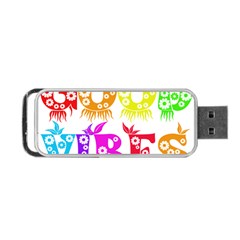 Good Vibes Rainbow Colors Funny Floral Typography Portable Usb Flash (two Sides)
