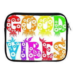 Good Vibes Rainbow Colors Funny Floral Typography Apple Ipad 2/3/4 Zipper Cases by yoursparklingshop