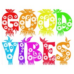 Good Vibes Rainbow Colors Funny Floral Typography Double Sided Flano Blanket (medium)  by yoursparklingshop