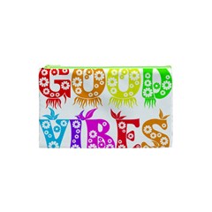 Good Vibes Rainbow Colors Funny Floral Typography Cosmetic Bag (xs)