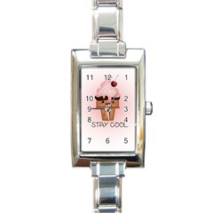 Stay Cool Rectangle Italian Charm Watch by ZephyyrDesigns