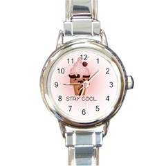 Stay Cool Round Italian Charm Watch