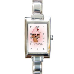 Stay Cool Rectangle Italian Charm Watch by ZephyyrDesigns
