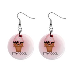 Stay Cool Mini Button Earrings by ZephyyrDesigns