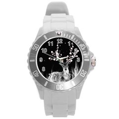 Deer Round Plastic Sport Watch (l) by ZephyyrDesigns