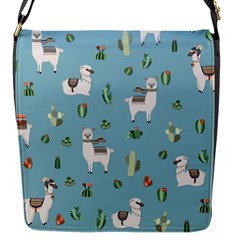 Lama And Cactus Pattern Flap Messenger Bag (s) by Valentinaart