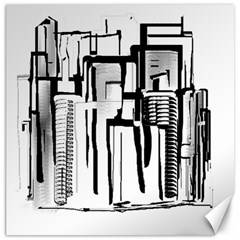 Black And White City Canvas 12  X 12  