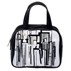 Black And White City Classic Handbags (one Side)