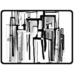 Black And White City Double Sided Fleece Blanket (large)  by digitaldivadesigns