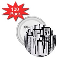 Black And White City 1 75  Buttons (100 Pack)  by digitaldivadesigns