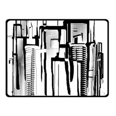 Black And White City Fleece Blanket (small) by digitaldivadesigns