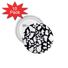 White On Black Cow Skin 1 75  Button (10 Pack)  by LoolyElzayat