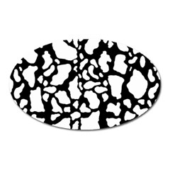 White On Black Cow Skin Magnet (oval) by LoolyElzayat