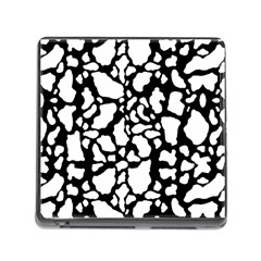 White On Black Cow Skin Memory Card Reader (square 5 Slot) by LoolyElzayat