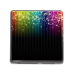 Colorful Space Rainbow Stars Memory Card Reader (square)