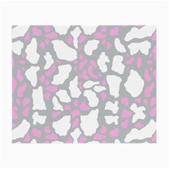 Pink Grey White Cow Print Small Glasses Cloth (2-side) by LoolyElzayat