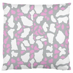 Pink Grey White Cow Print Standard Flano Cushion Case (one Side)