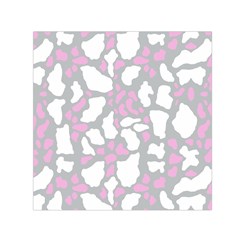 Pink Grey White Cow Print Small Satin Scarf (square) by LoolyElzayat