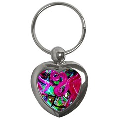 Flamingo   Child Of Dawn 2 Key Chains (heart)  by bestdesignintheworld