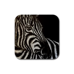 Zebra Rubber Square Coaster (4 Pack)  by ArtByThree