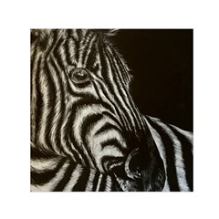 Zebra Small Satin Scarf (square)  by ArtByThree