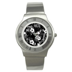 Tropical Pattern Stainless Steel Watch
