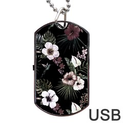Tropical Pattern Dog Tag Usb Flash (one Side) by Valentinaart