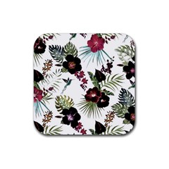 Tropical Pattern Rubber Square Coaster (4 Pack) 