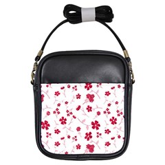 Sweet Shiny Floral Red Girls Sling Bags by ImpressiveMoments