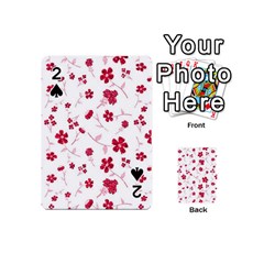 Sweet Shiny Floral Red Playing Cards 54 (mini)  by ImpressiveMoments