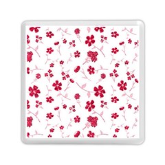 Sweet Shiny Floral Red Memory Card Reader (square)  by ImpressiveMoments