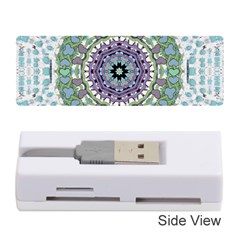 Hearts In A Decorative Star Flower Mandala Memory Card Reader (stick)  by pepitasart