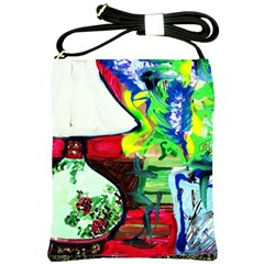 Lilack, Lamp And Curtain Window 3 Shoulder Sling Bags by bestdesignintheworld