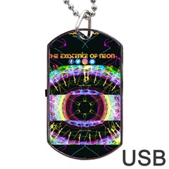 Crowned Existence Of Neon Dog Tag Usb Flash (one Side) by TheExistenceOfNeon2018