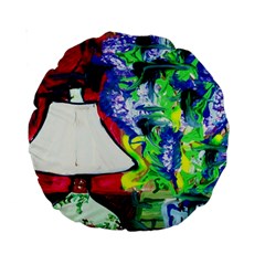 Lilac, Lamp And Curtain Window 2 Standard 15  Premium Round Cushions by bestdesignintheworld