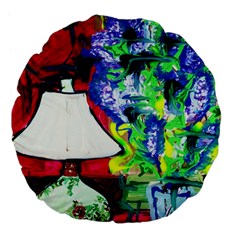 Lilac, Lamp And Curtain Window 2 Large 18  Premium Flano Round Cushions by bestdesignintheworld