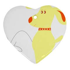 Mutt Dog Animal Domestic Vector Heart Ornament (two Sides) by Nexatart