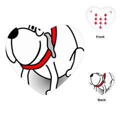 Dog Animal Pet Grin Sit Happy Playing Cards (heart) 