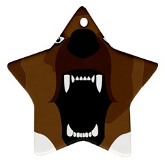 Bear Brown Set Paw Isolated Icon Ornament (star) by Nexatart