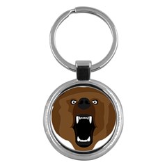 Bear Brown Set Paw Isolated Icon Key Chains (round)  by Nexatart