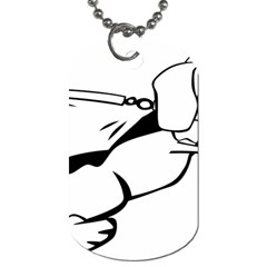 Dog Leash Lead Running Animal Dog Tag (one Side) by Nexatart