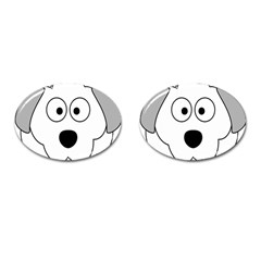 Animal Cartoon Colour Dog Cufflinks (oval) by Nexatart