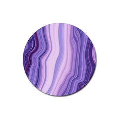 Marbled Ultra Violet Rubber Round Coaster (4 Pack)  by NouveauDesign