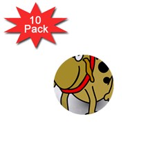 Dog Brown Spots Black Cartoon 1  Mini Buttons (10 Pack)  by Nexatart