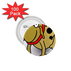 Dog Brown Spots Black Cartoon 1 75  Buttons (100 Pack)  by Nexatart