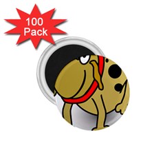 Dog Brown Spots Black Cartoon 1 75  Magnets (100 Pack)  by Nexatart