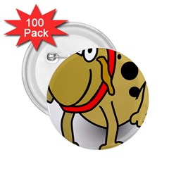 Dog Brown Spots Black Cartoon 2 25  Buttons (100 Pack)  by Nexatart