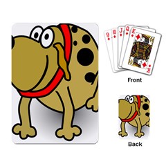 Dog Brown Spots Black Cartoon Playing Card by Nexatart