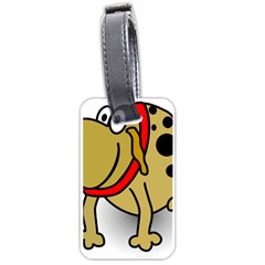 Dog Brown Spots Black Cartoon Luggage Tags (one Side)  by Nexatart