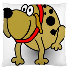 Dog Brown Spots Black Cartoon Large Flano Cushion Case (two Sides) by Nexatart